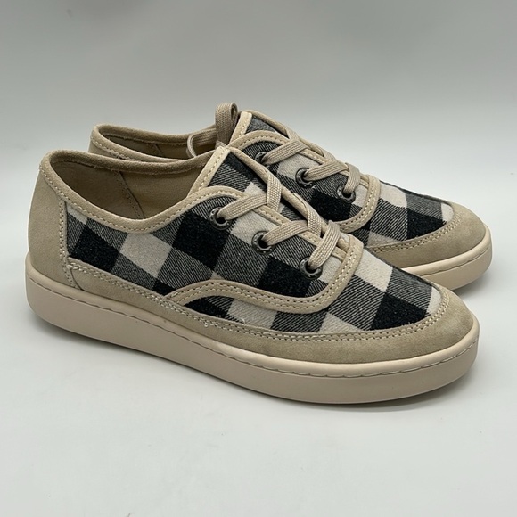 Zodiac Cheezburger Plaid Lace-Up Sneakers Women’s Size 9M Black White Tan NWB - Picture 4 of 11